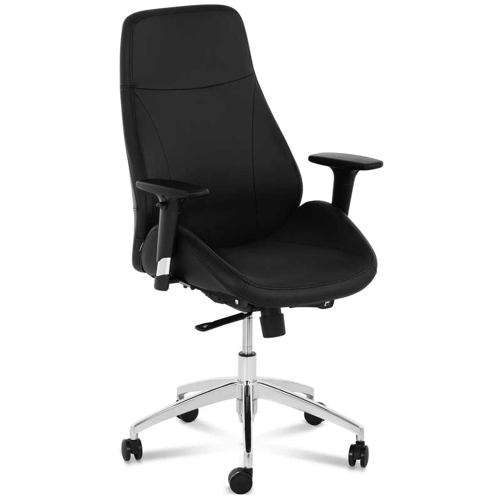 Kancelárska stolička - riaditeľské kreslo - imitácia kože - chróm - 150 kg