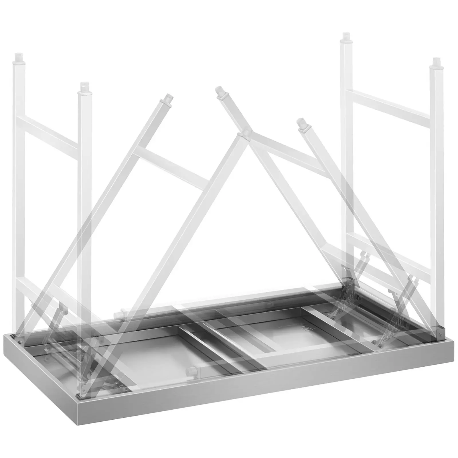 Skladací pracovný stôl z ušľachtilej ocele - 120 x 60 cm