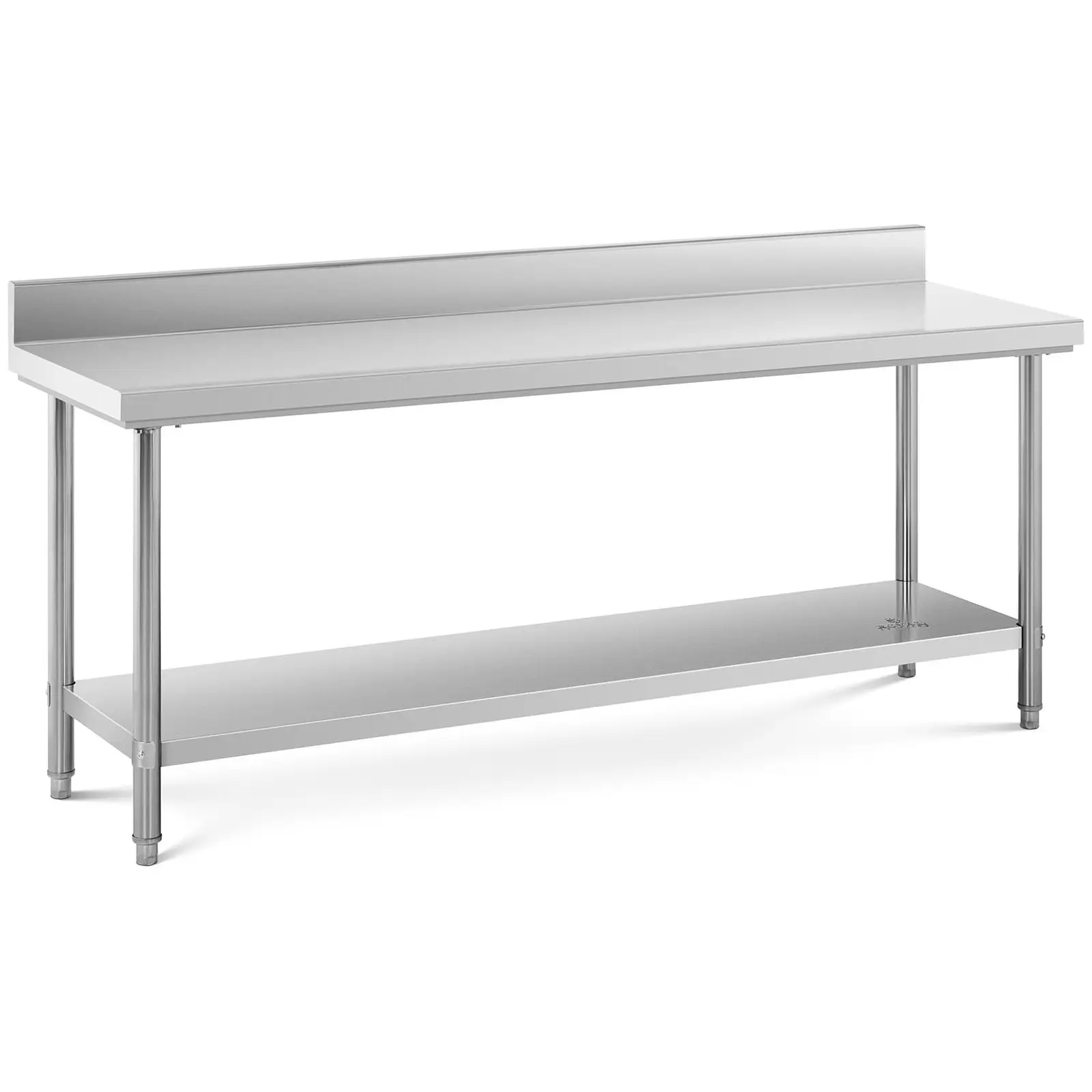 Pracovný stôl z nehrdzavejúcej ocele - 200 x 60 cm - stojan - nosnosť 240 kg
