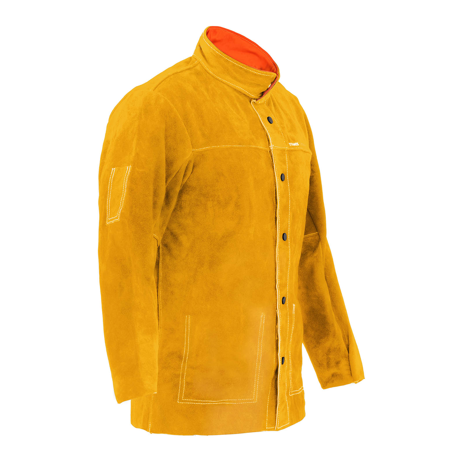 Zváračská bunda - z hovädzej štiepenky - zlatá - veľkosť L