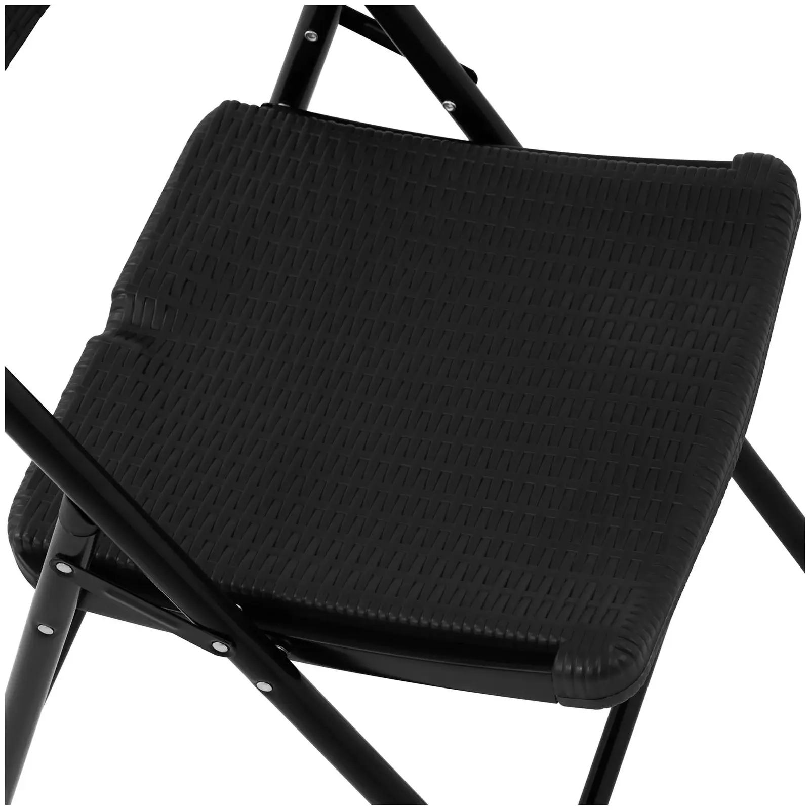 Skladacie stoličky - súprava 4 ks - 180 kg - sedadlo: 52 x 36 cm - čierna farba