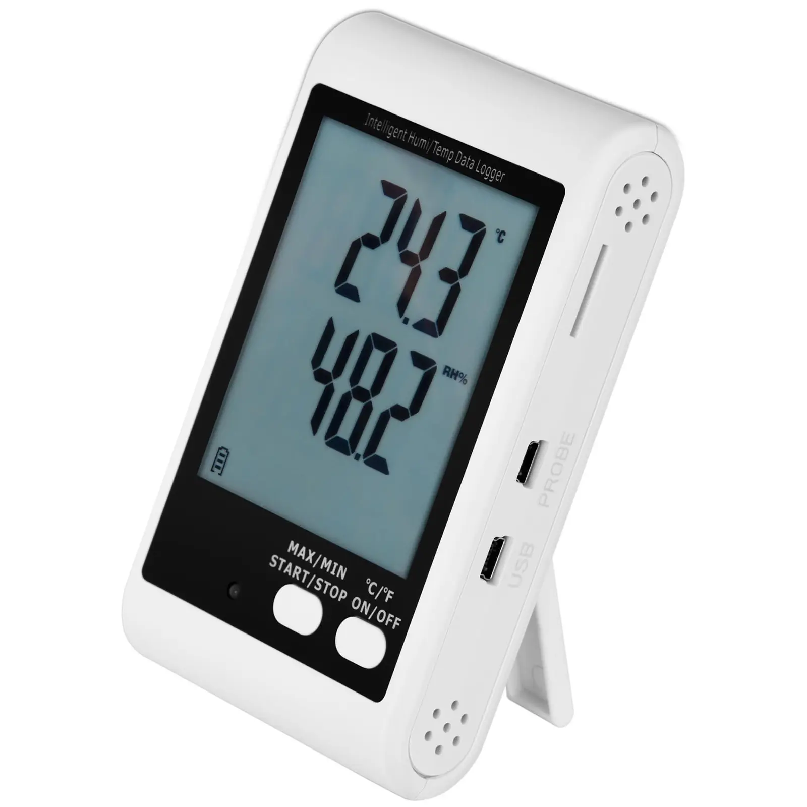 Datalogger teploty a vlhkosti - LCD - teplota -40 až +125 °C - relatívna vlhkosť 0 až 100 % - s externým čidlom
