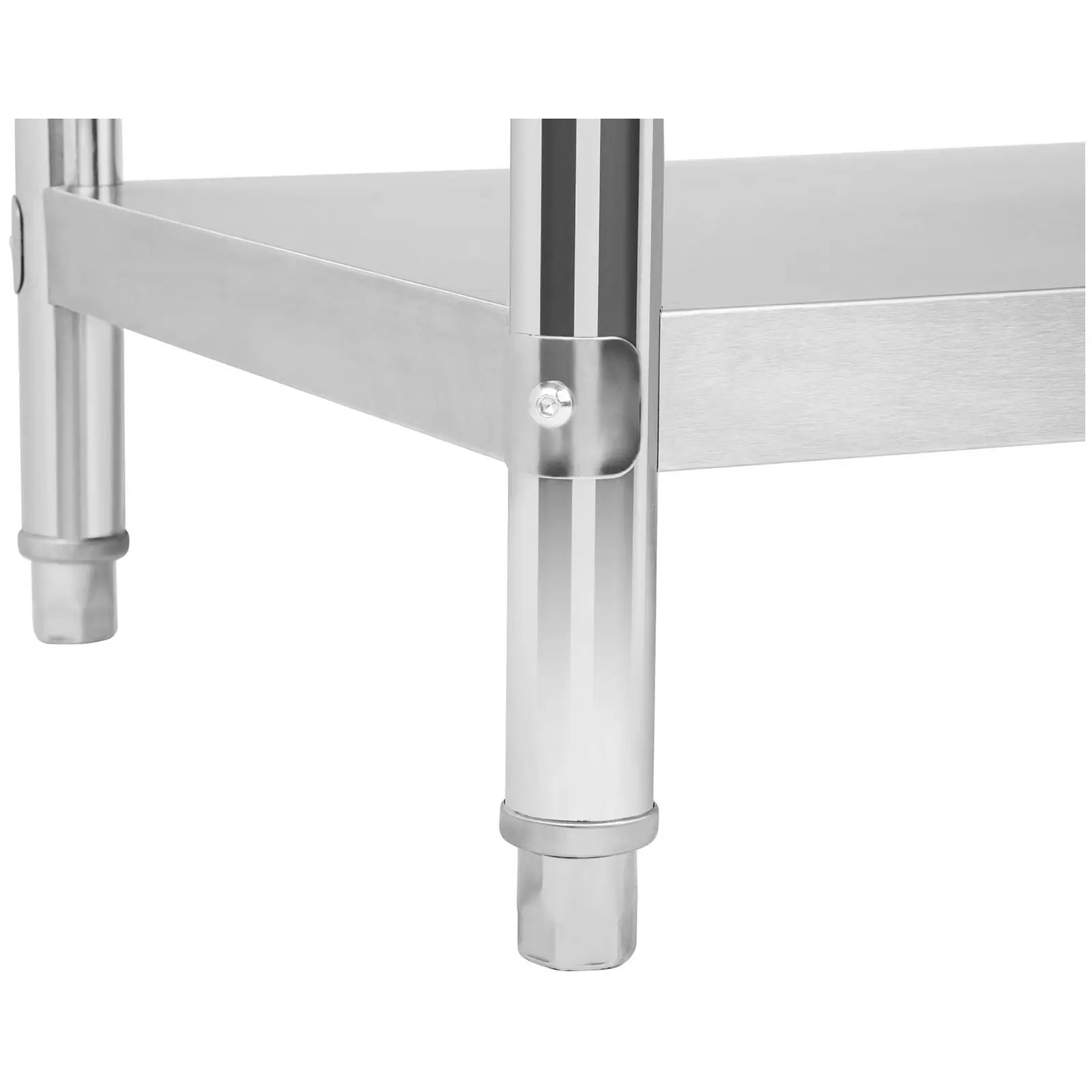 Pracovný stôl z ušľachtilej ocele - 150 x 60 cm - s lemom - 159 kg nosnosť