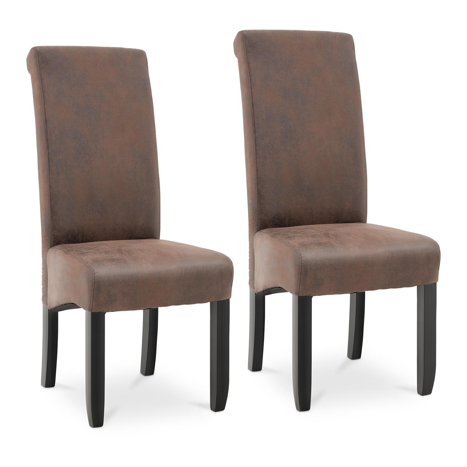 Čalúnená stolička - sada 2 ks - do 180 kg - sedák 44,5 x 44 cm - hnedá