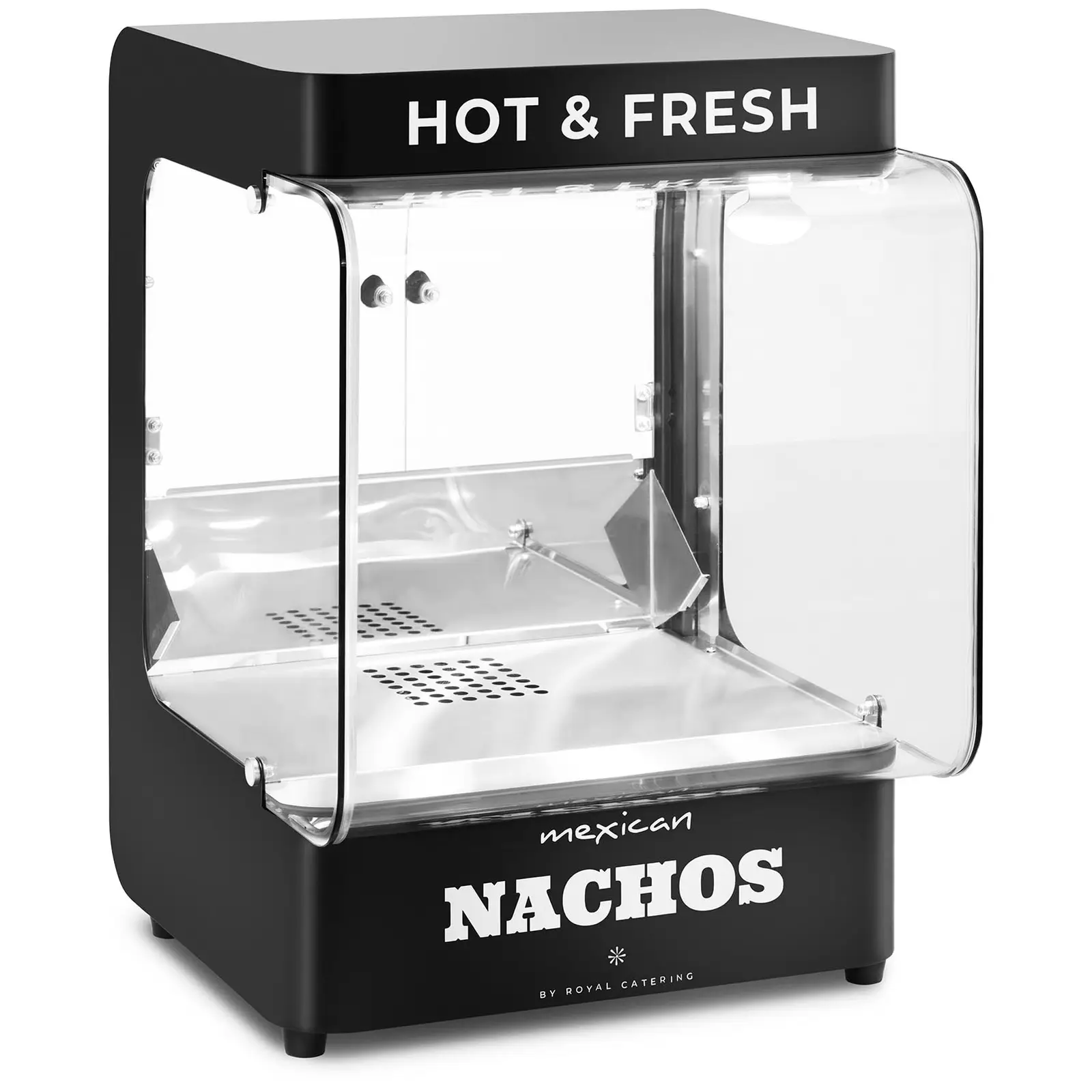 Profesionálny ohrievač nachos - moderný dizajn - 99 l - 50 – 60 °C - čierny
