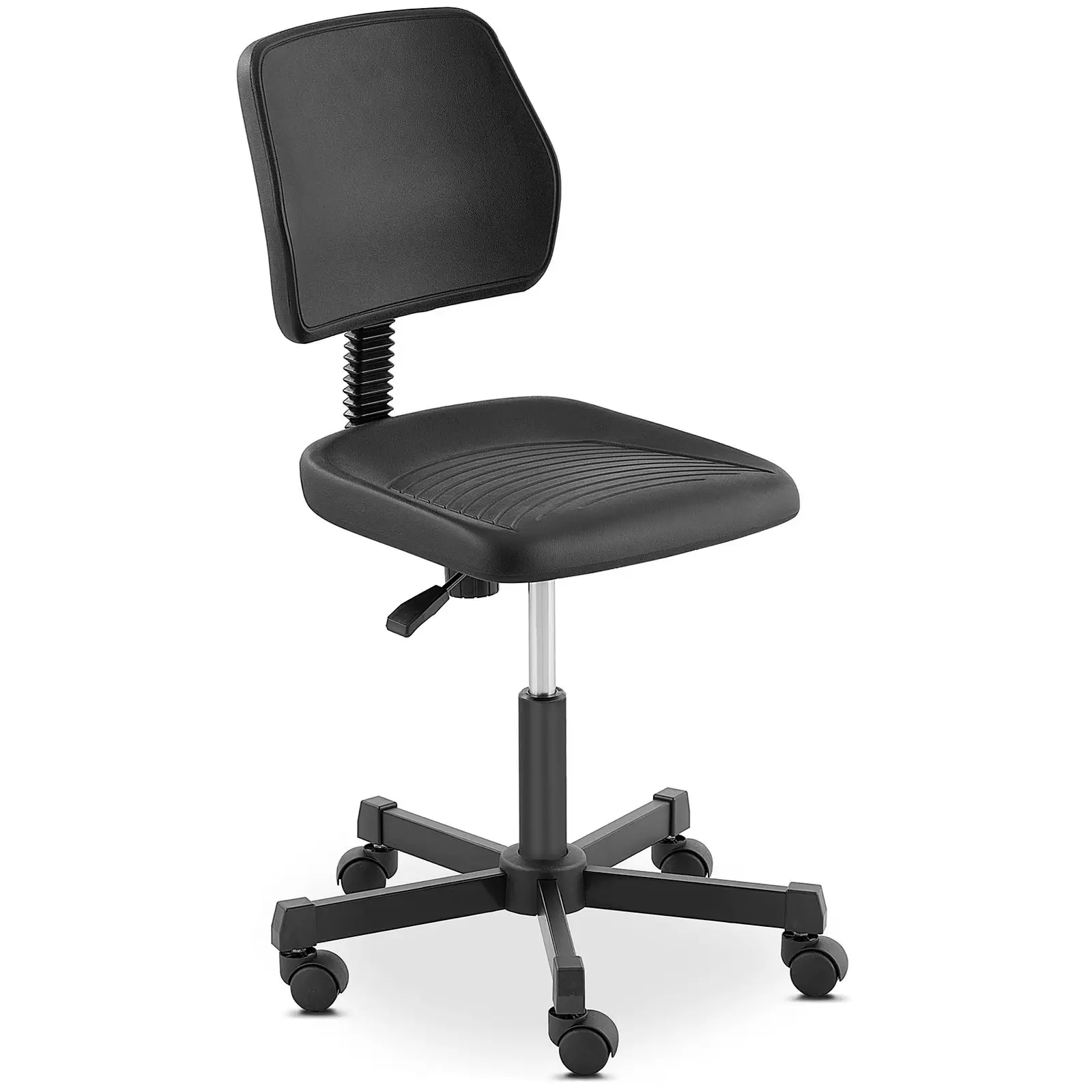 Laboratórna stolička - 120 kg - čierna - výška nastaviteľná medzi 410 – 550 mm