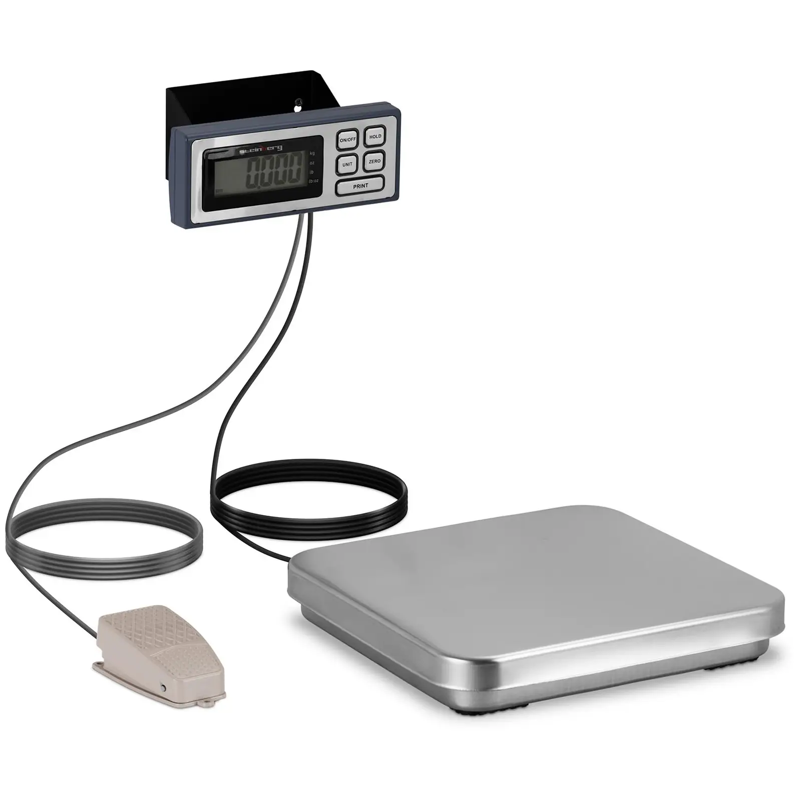 Digitálna kuchynská váha - nožný pedál - 10 kg / 2 g - 320 x 310 mm - LCD