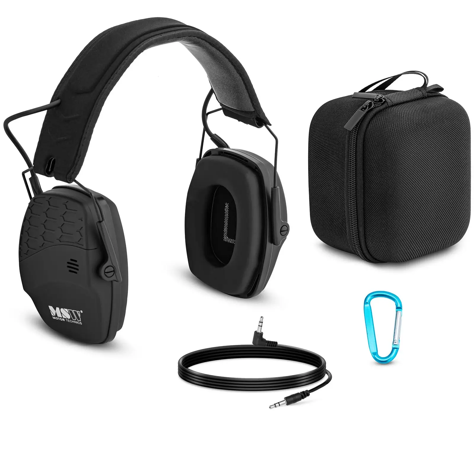 Ochrana sluchu s Bluetooth - dynamická kontrola externého hluku - čierna farba