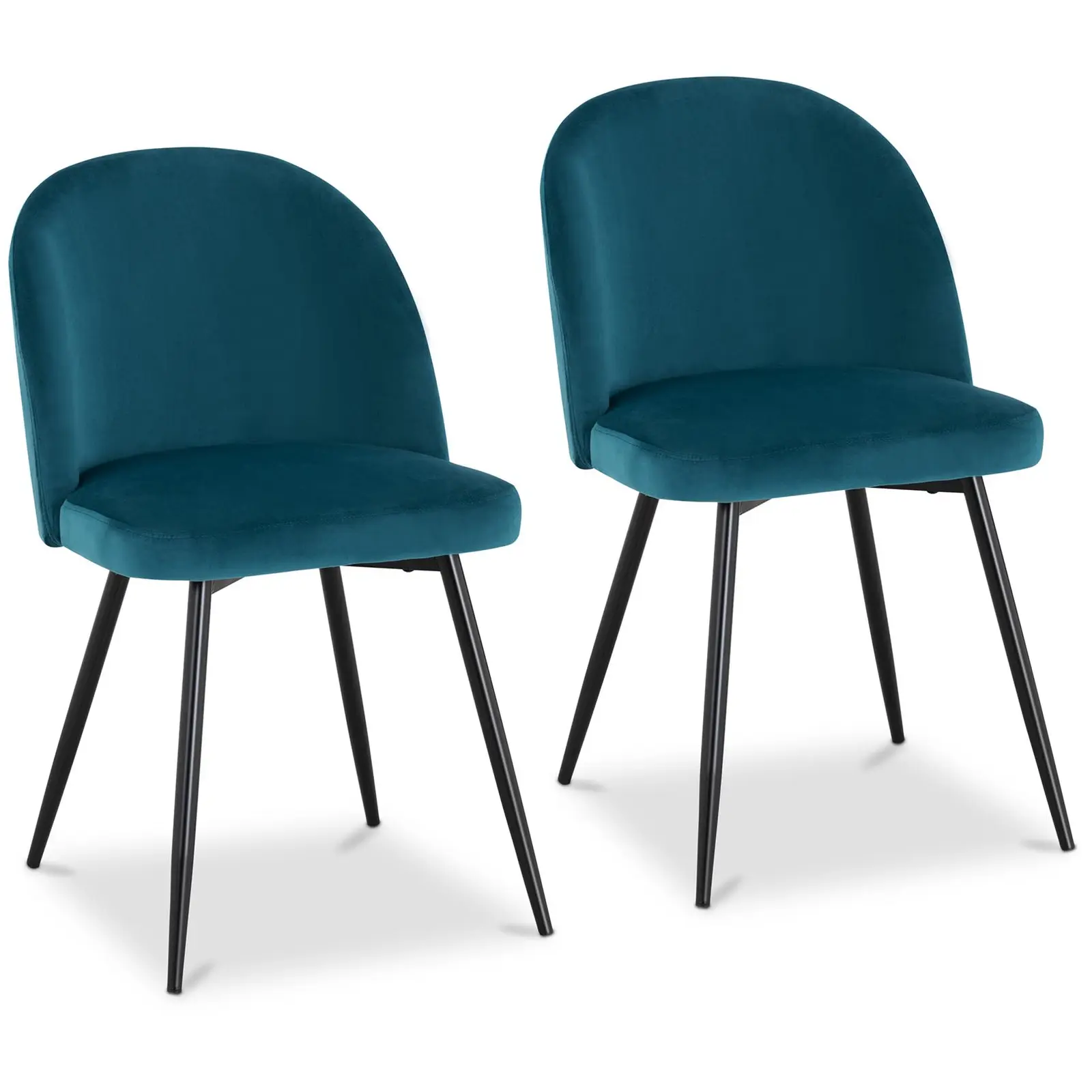 Čalúnená stolička - súprava 2 ks - do 150 kg - sedadlo 48 x 41,5 cm - tyrkysová