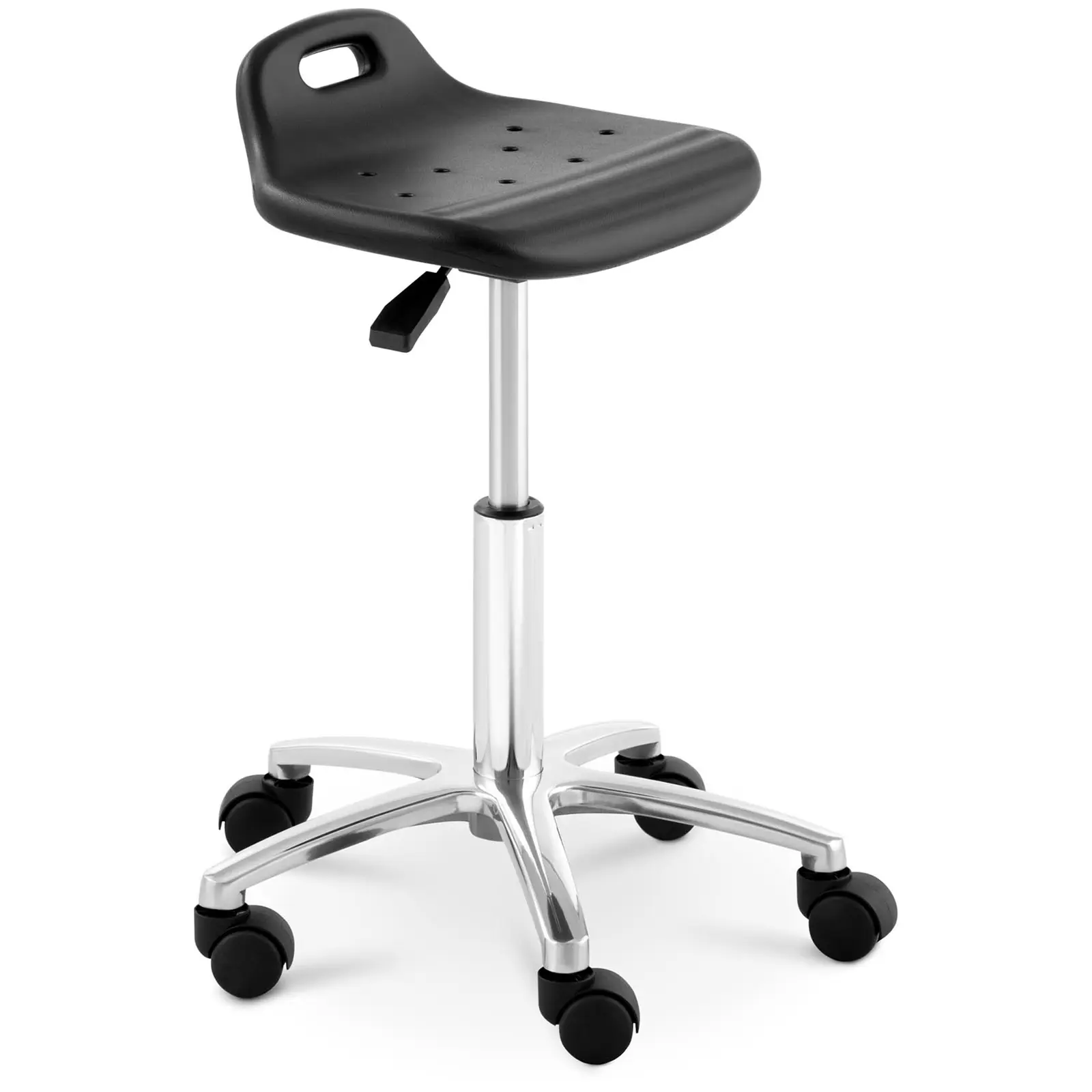 Dielenská stolička - 120 kg - čierna - 5 koliesok - výškovo nastaviteľná v rozsahu 420 – 555 mm