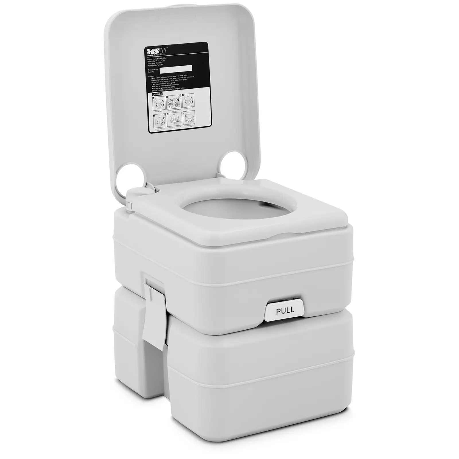 Kempingová toaleta - 230 x 210 mm - 13 l čerstvej vody - 20 l odpadovej vody 