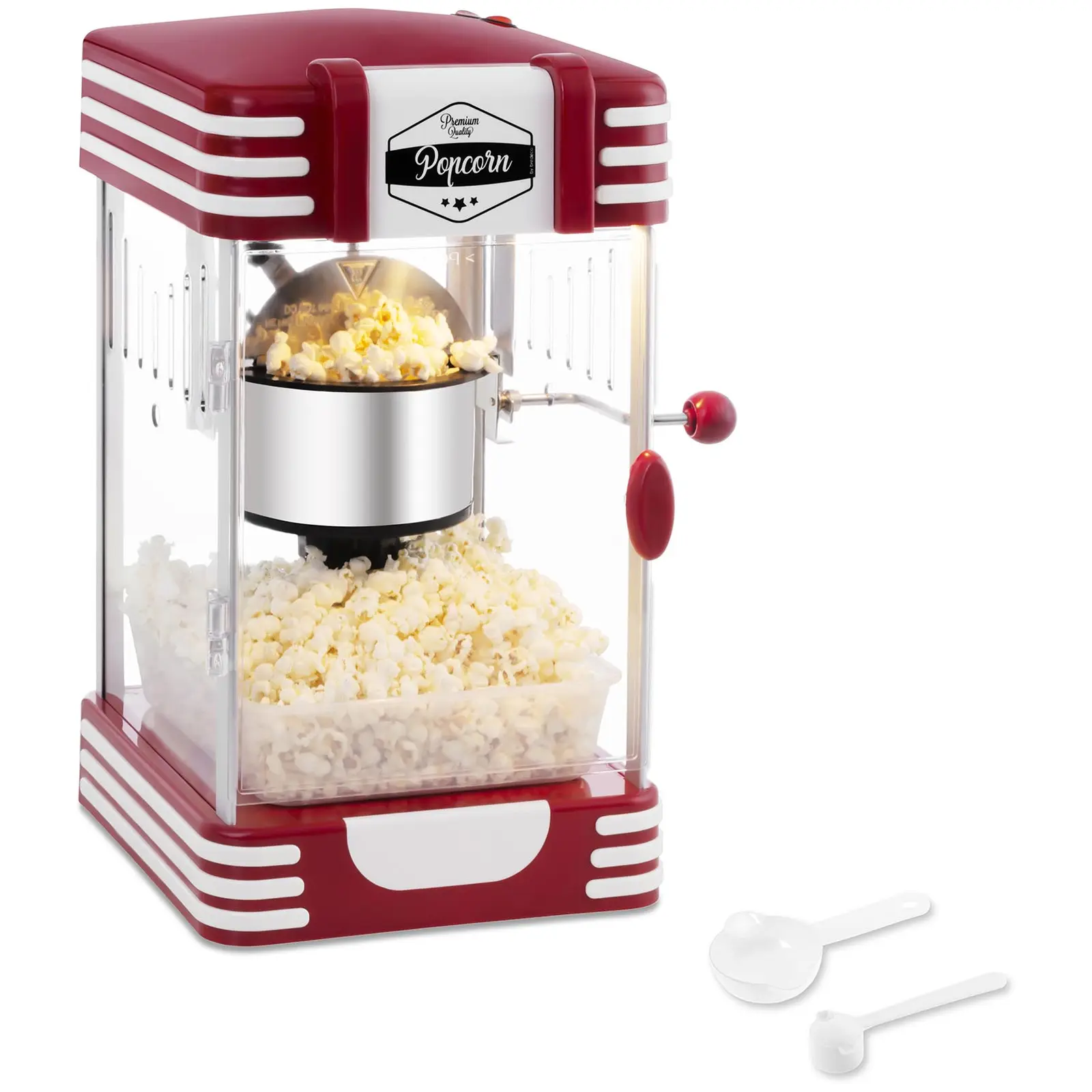 B-WARE Stroj na popcorn - 50. roky retro design - červený