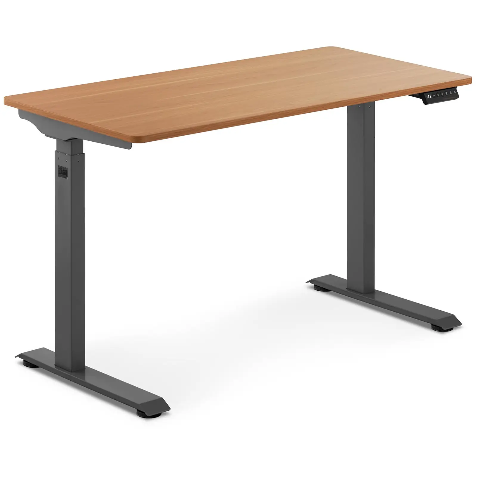 Písací stôl - výškovo nastaviteľný - 90 W - 730 – 1 233 mm - hnedá/šedá farba