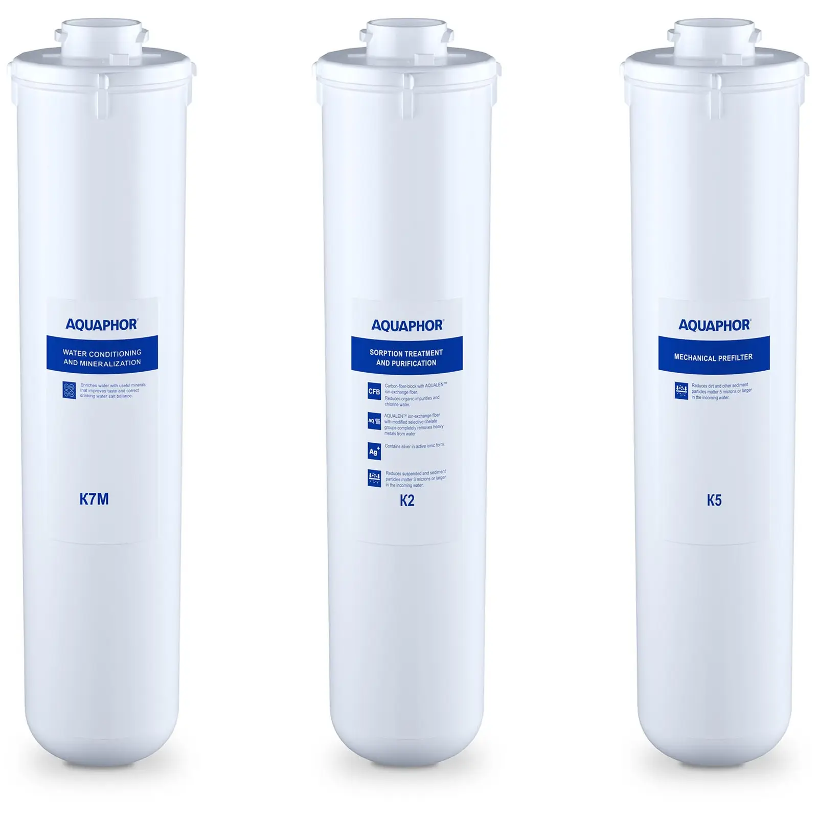 Vodný filter Aquaphor s reverznou osmózou - náhradná sada filtrov K2 + K5 + K7M